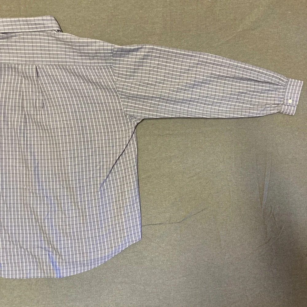 Polo Ralph Lauren Mens XL Blue White Plaid Cotton Button Down Long Sleeve Shirt
